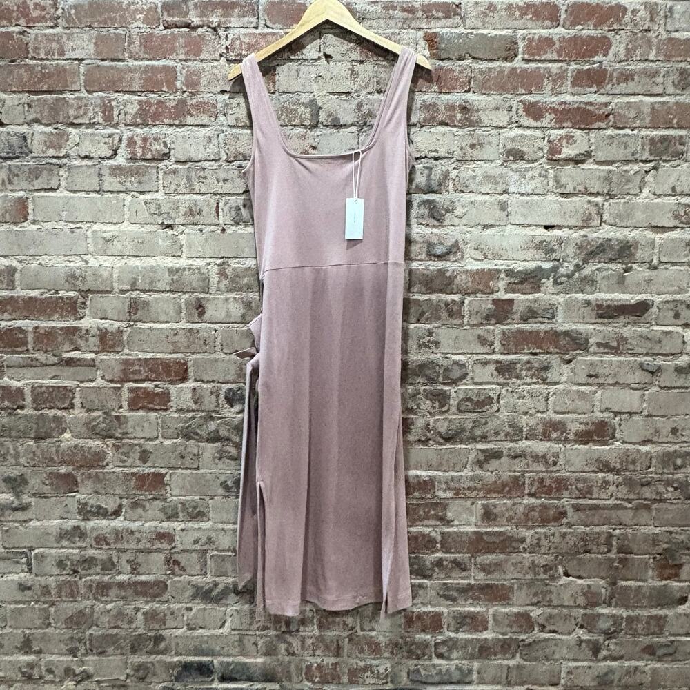 Vince‎ Belted Square Neck Soft Cotton Midi Dress in Pink Size Small - Picture 4 of 10